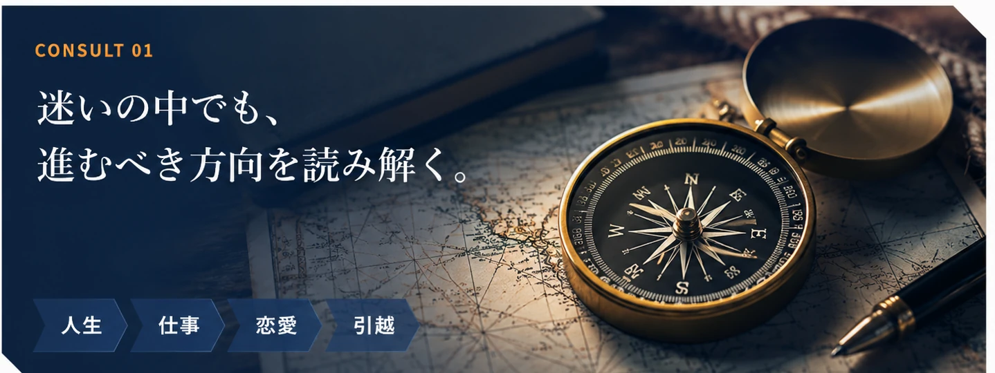 コンパスと海図で人生の進む方向を読み解く人生成幸戦略コンサルティングのイメージ